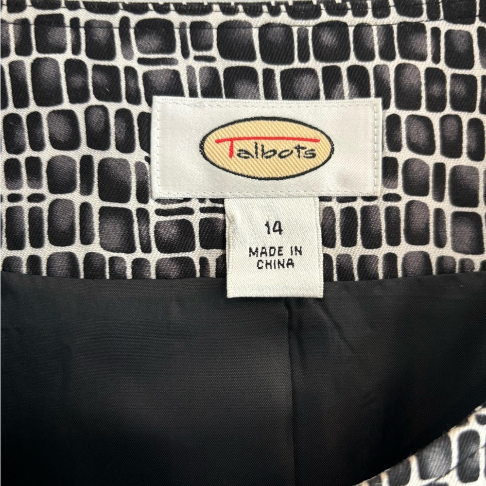 Talbots Black and White Silk & Wool Blend Jacket Size 14 - Picture 4 of 5